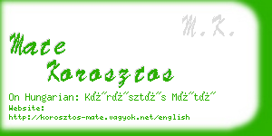 mate korosztos business card